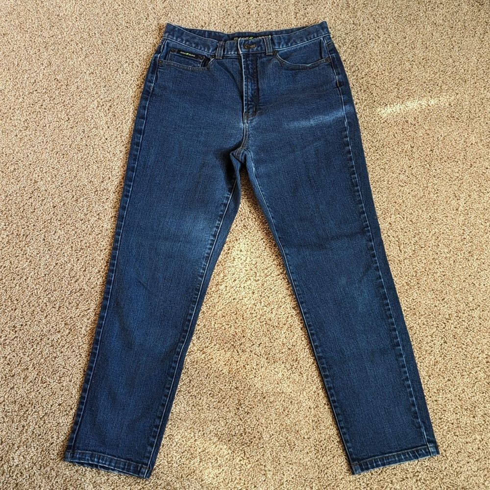 90s Vintage DKNY Cotton High Waist Dark Wash Straight Leg Mom Jeans Sz 10P